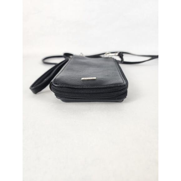 Relic Women's Black Messenger Bag Purse Zipper Wallet 4"x7"x1.5" Wrist Strap - Picture 5 of 9